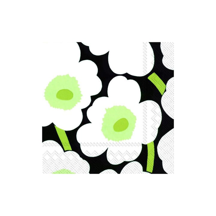 Unikko servet 33x33 cm 20-pack - Wit-zwart - Marimekko