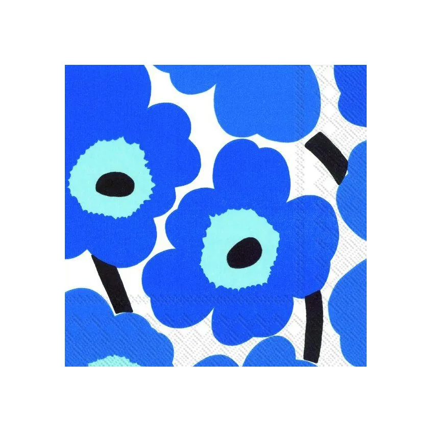 Unikko servet 40x40 cm 20-pack, Blauw Marimekko