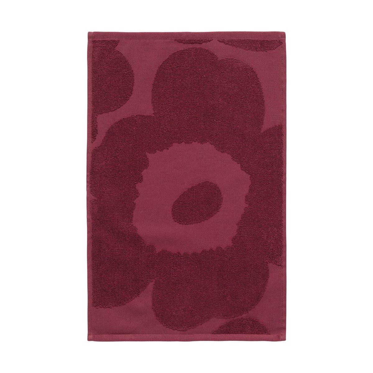 Marimekko Unikko solid gastenhanddoek 32x50 cm. Donkerrood