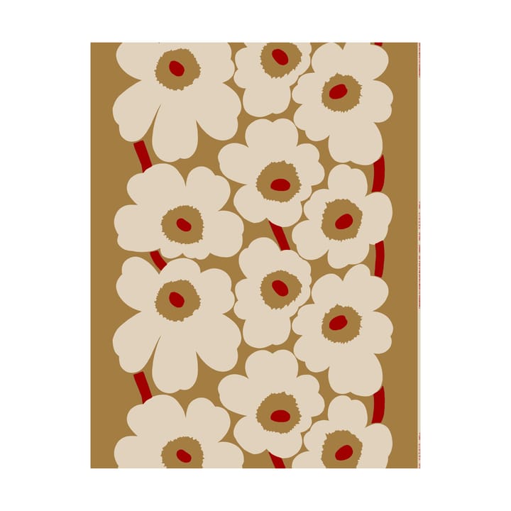 Unikko stof katoen-linnen - Brown-linen-red - Marimekko
