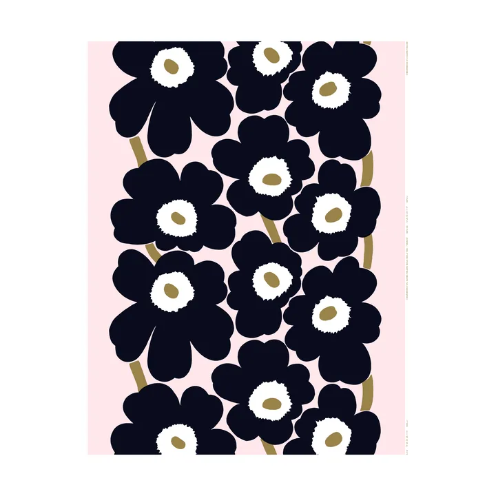 Unikko stof - Pink-charcoal-light brown - Marimekko