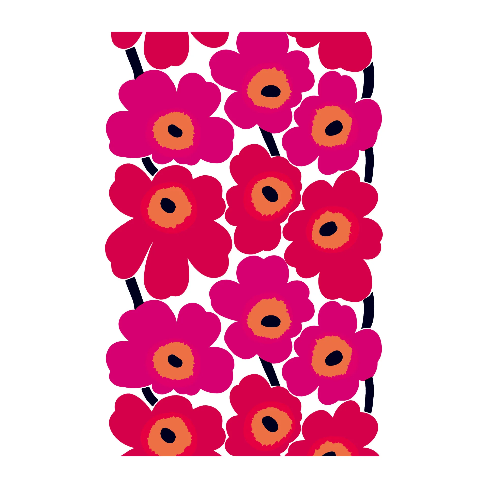 Unikko stof, rood Marimekko