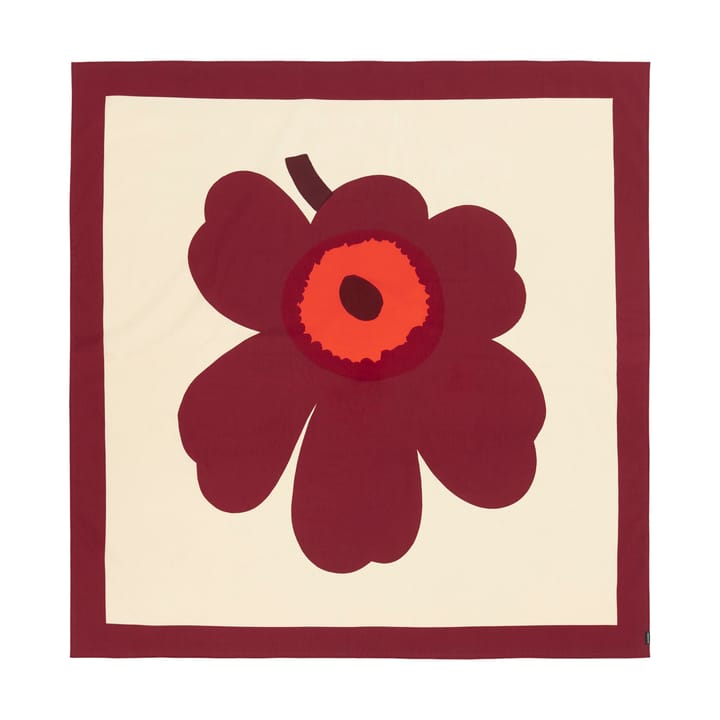 Unikko tafelkleed 140x140 cm - Vanille-bourgondisch-rood - Marimekko