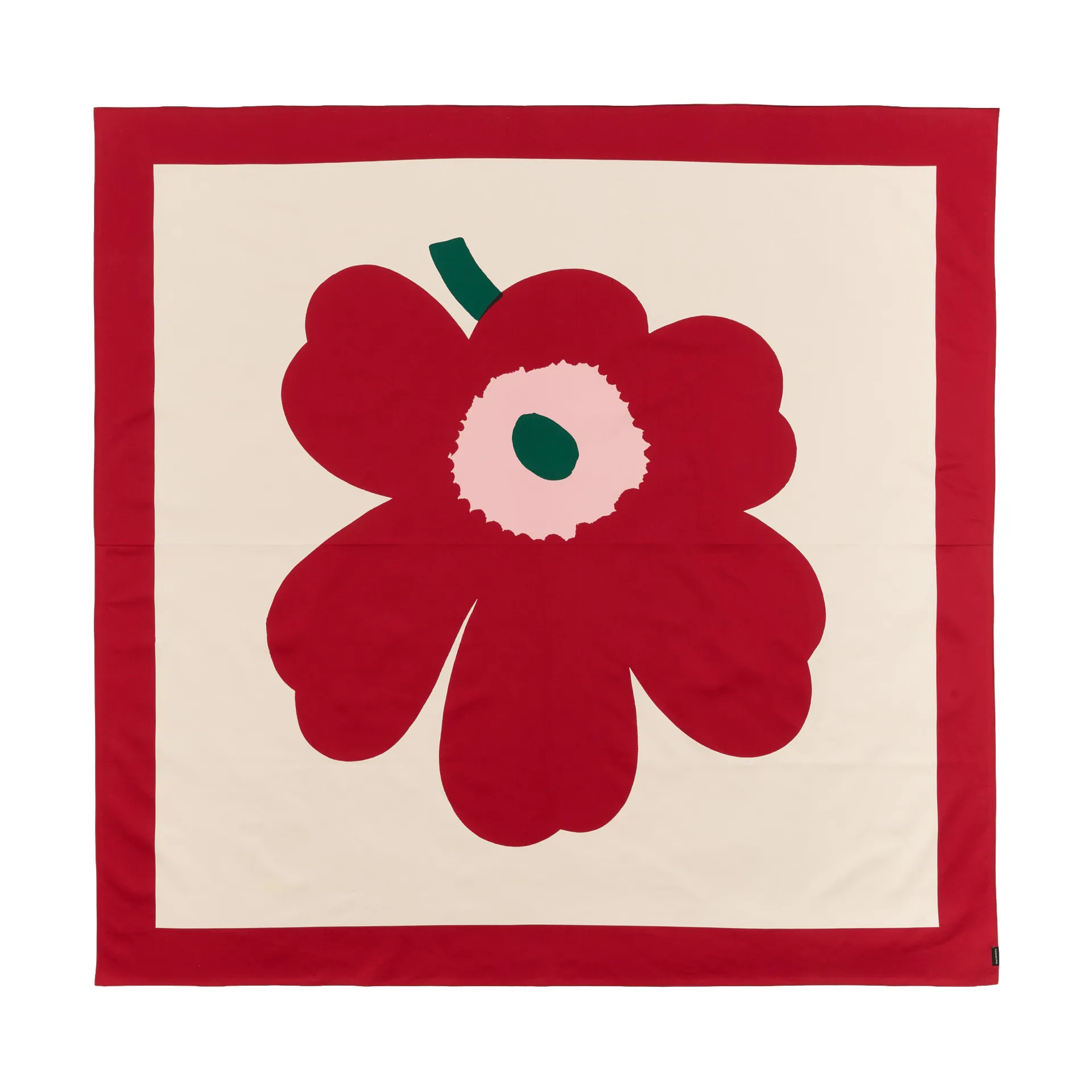 Unikko tafelkleed, Off white-cranberry-rose, 140x140 cm Marimekko