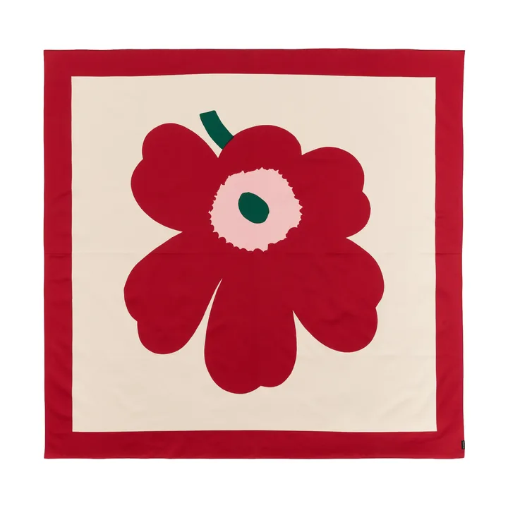 Unikko tafelkleed - Off white-cranberry-rose, 140x140 cm - Marimekko