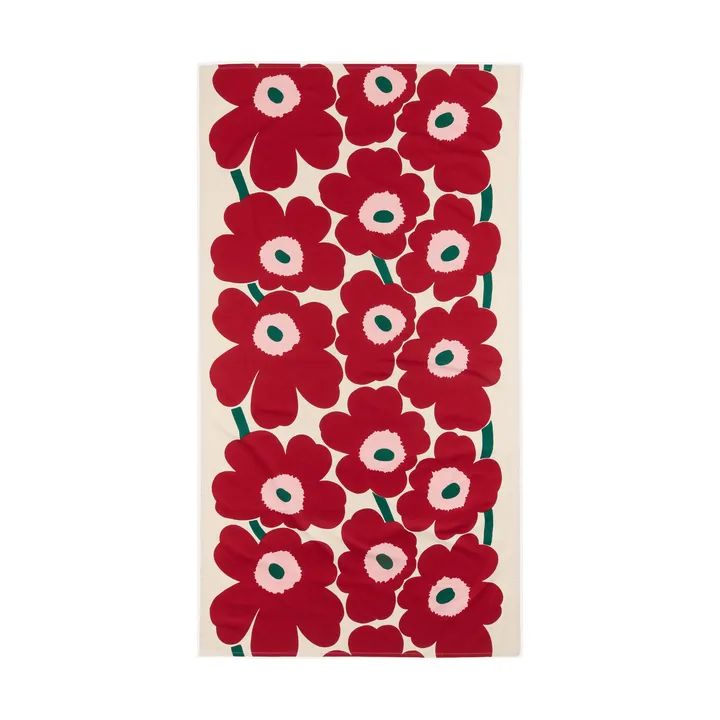 Unikko tafelkleed - Off white-cranberry-roze, 135x250 cm - Marimekko