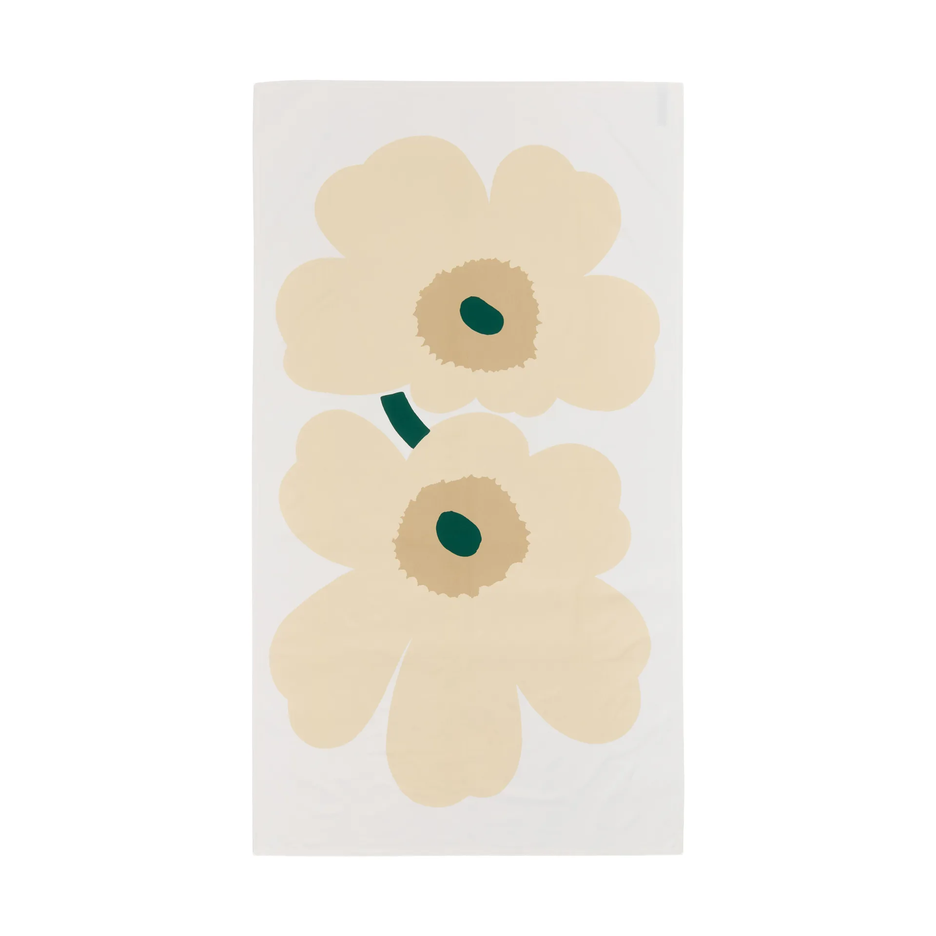 Unikko tafelkleed, White-hay-sand-emerald Marimekko