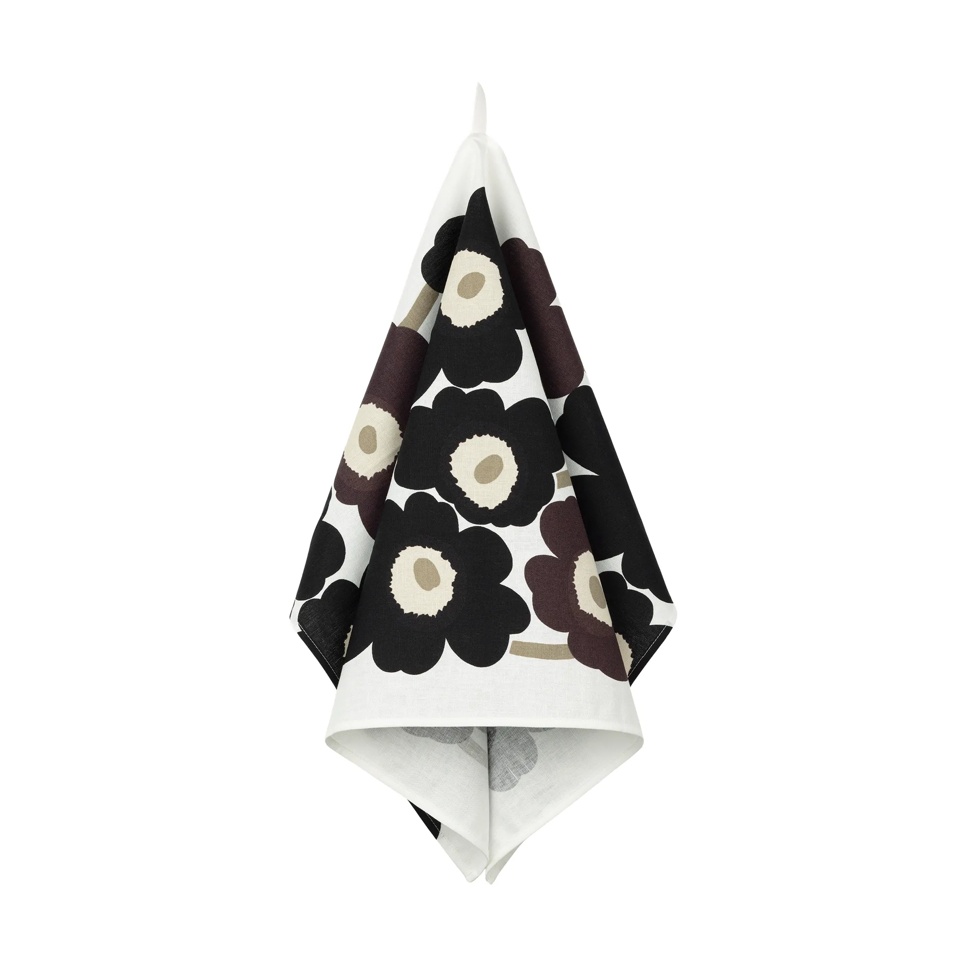 Unikko theedoek 47x70 cm, White-dark grey-beige Marimekko