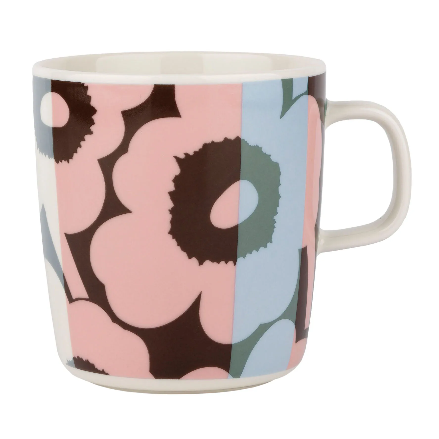 Unikko theemok 4 dl, White-light sky-dusty pink Marimekko