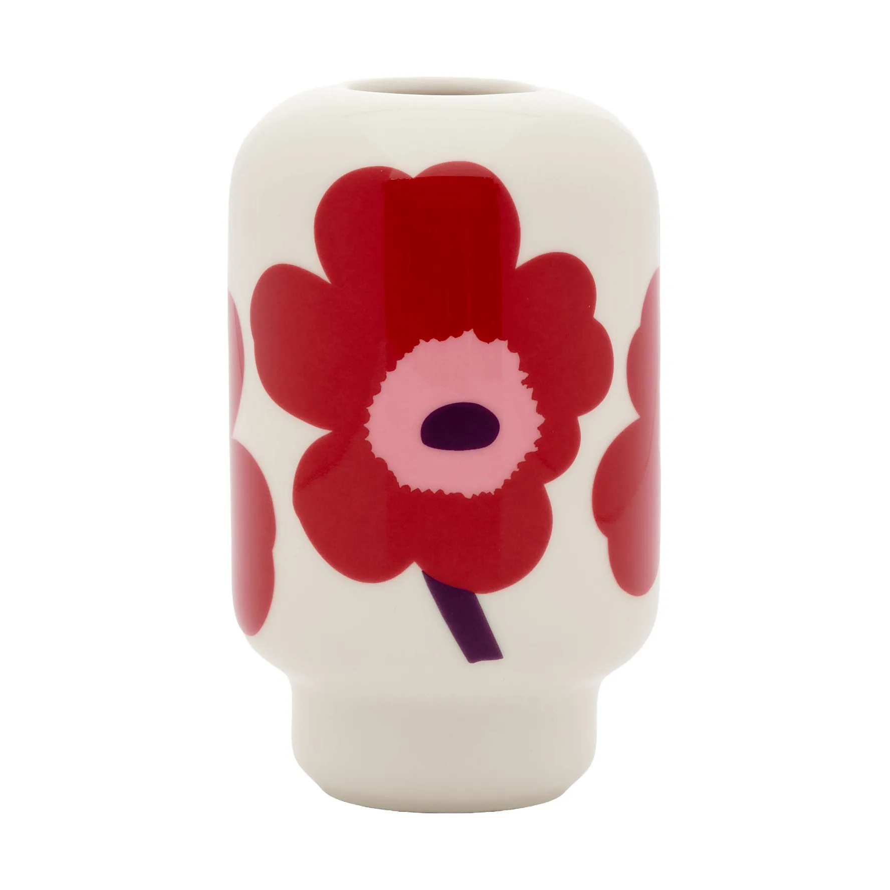 Unikko vaas 14 cm, White-cranberry-pink-plum Marimekko
