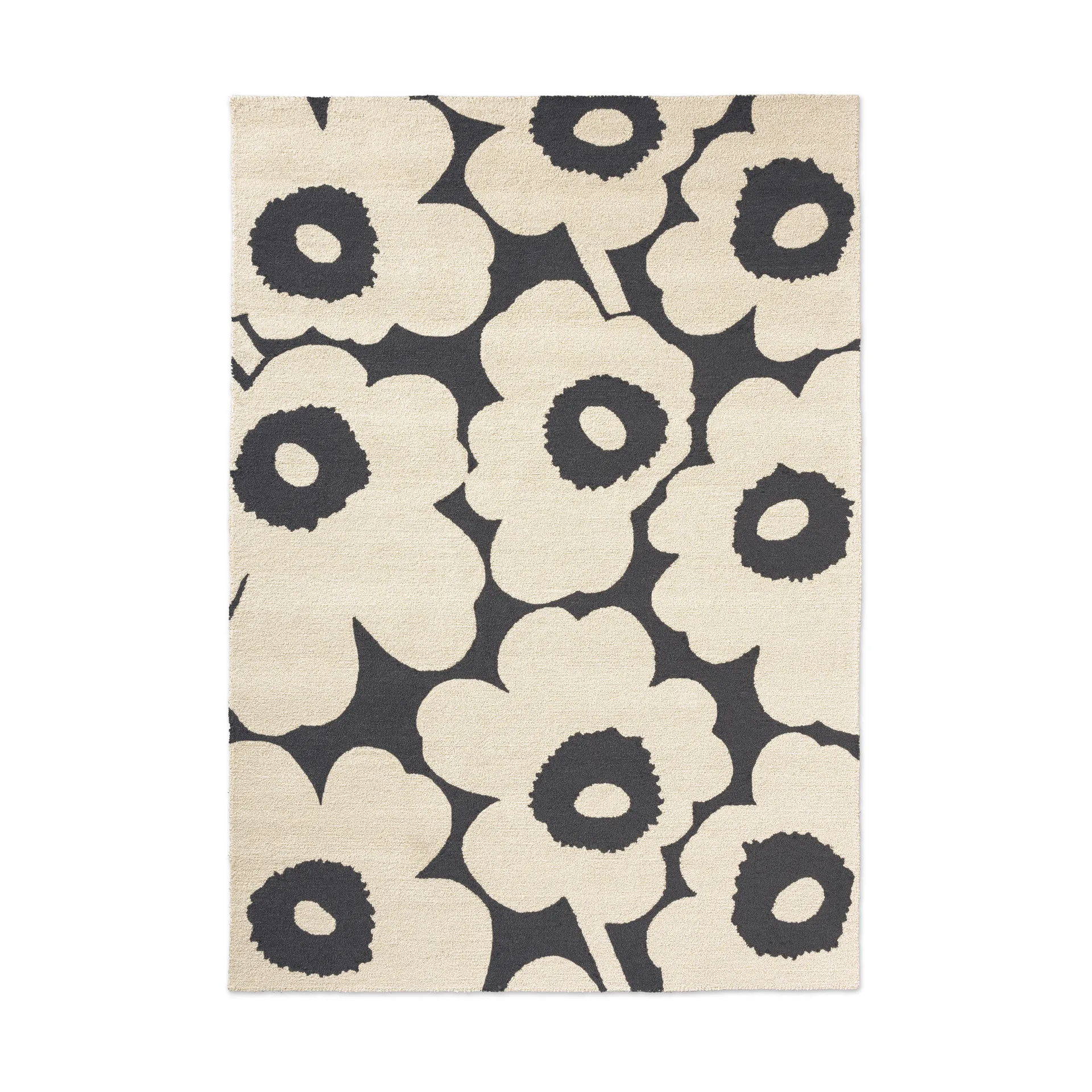Unikko vloerkleed outdoor, Charcoal-white, 250x350 cm Marimekko
