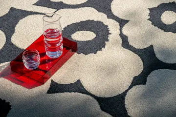 Unikko vloerkleed outdoor - Charcoal-white, 250x350 cm - Marimekko
