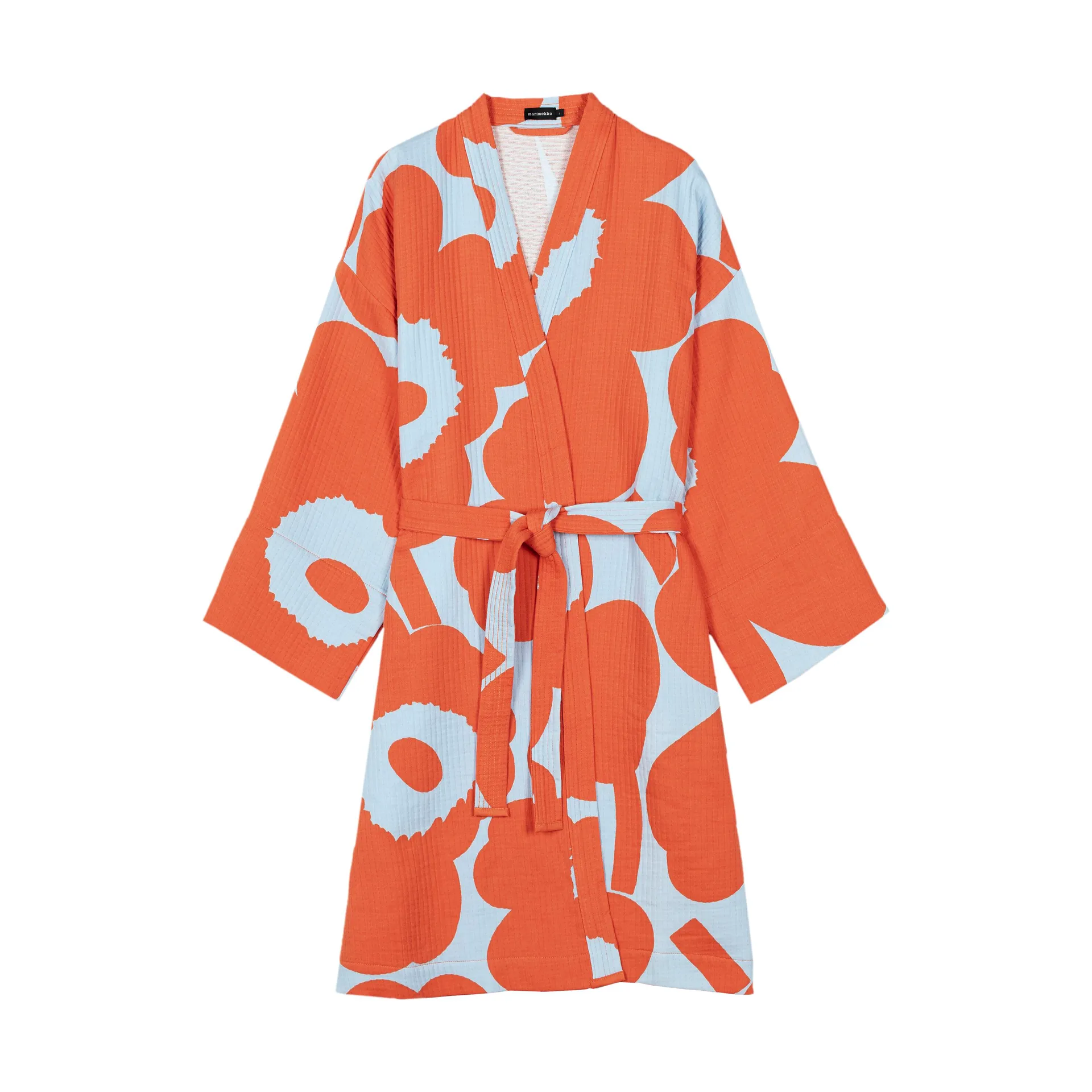 Unikko wafelstructuur badjas S, L. blue-orange Marimekko
