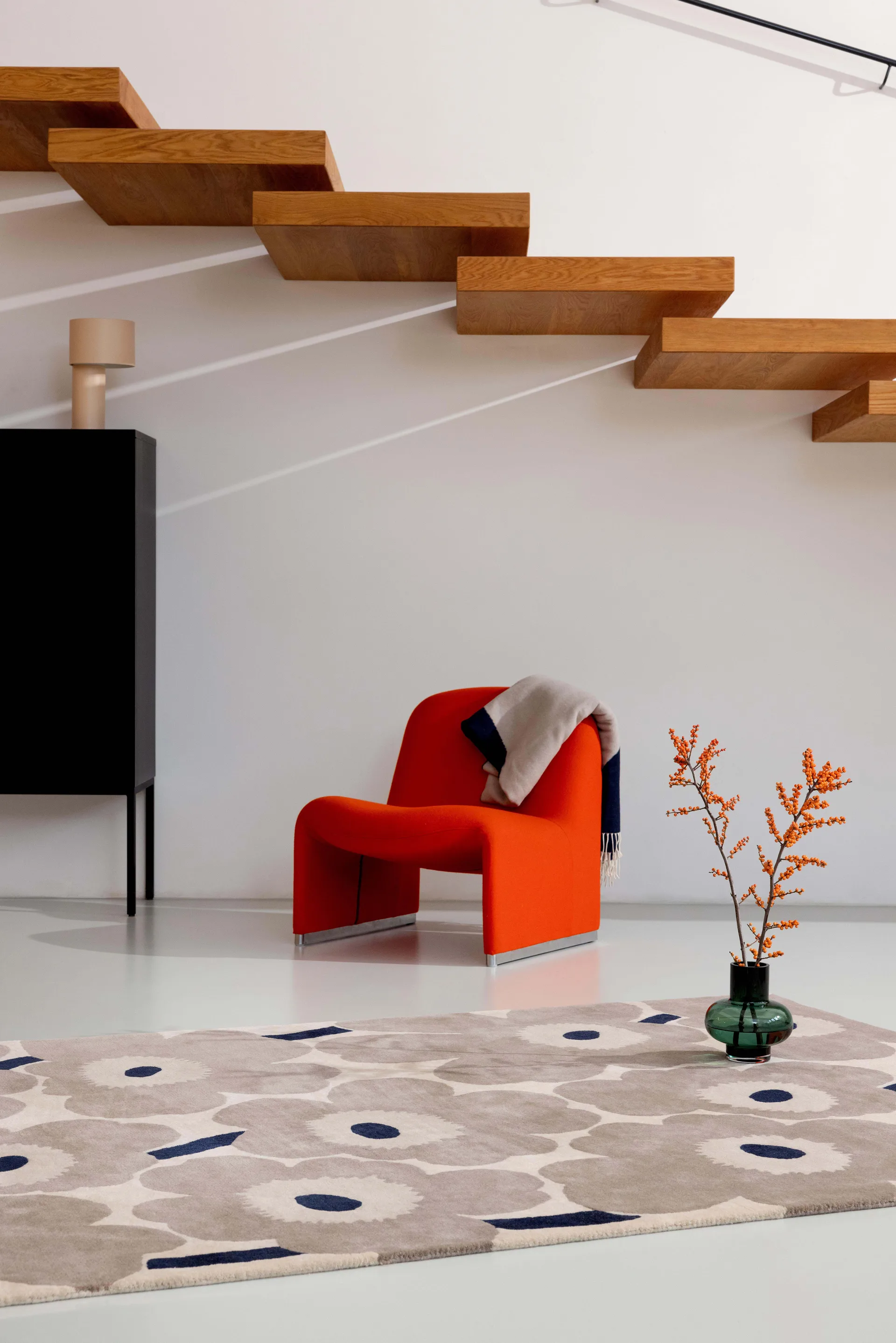 Unikko wollen vloerkleed, Greige, 200x280 cm Marimekko