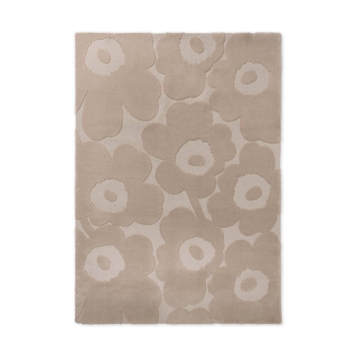 Marimekko Unikko wollen vloerkleed Light Beige, 140x200 cm