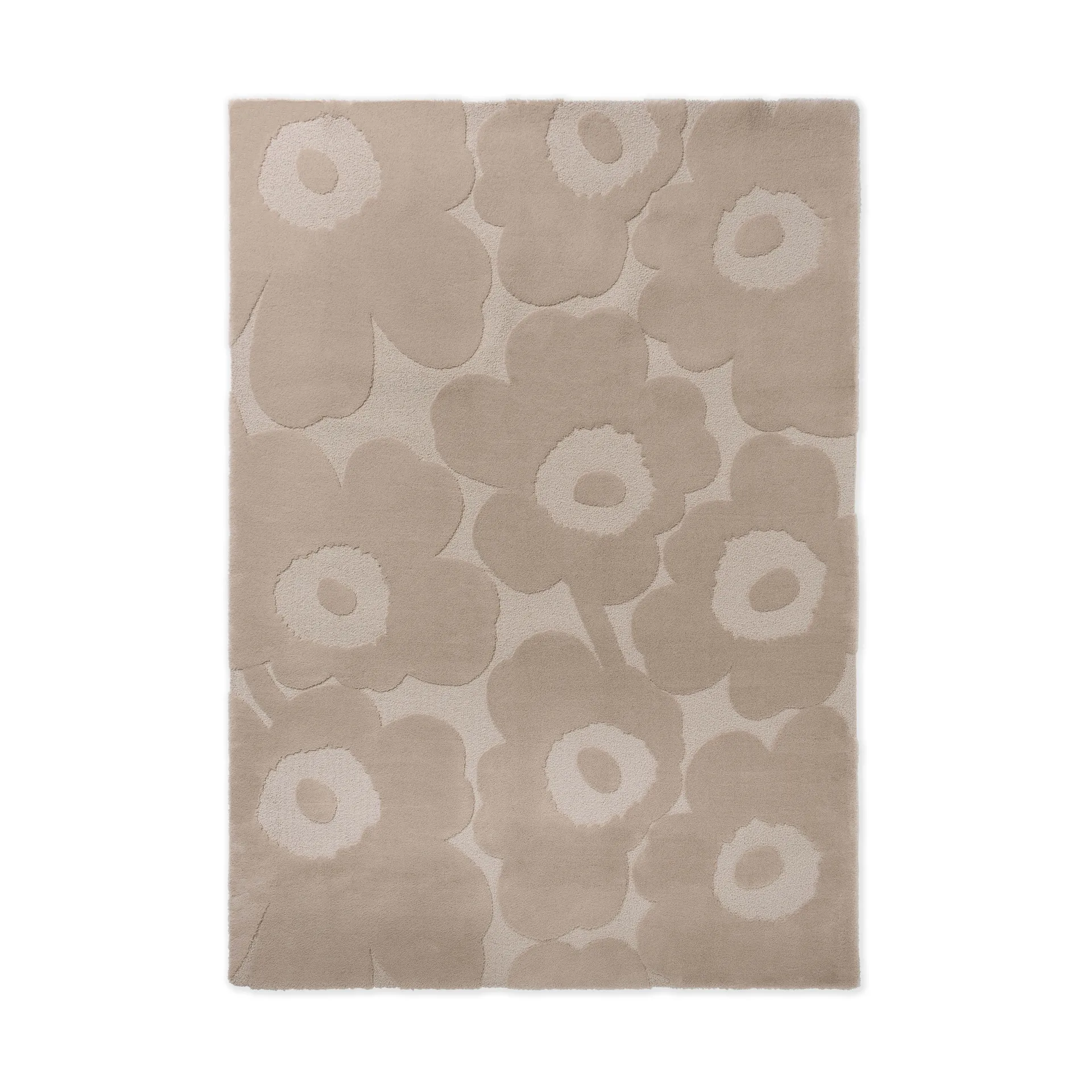Unikko wollen vloerkleed, Light Beige, 170x240 cm Marimekko