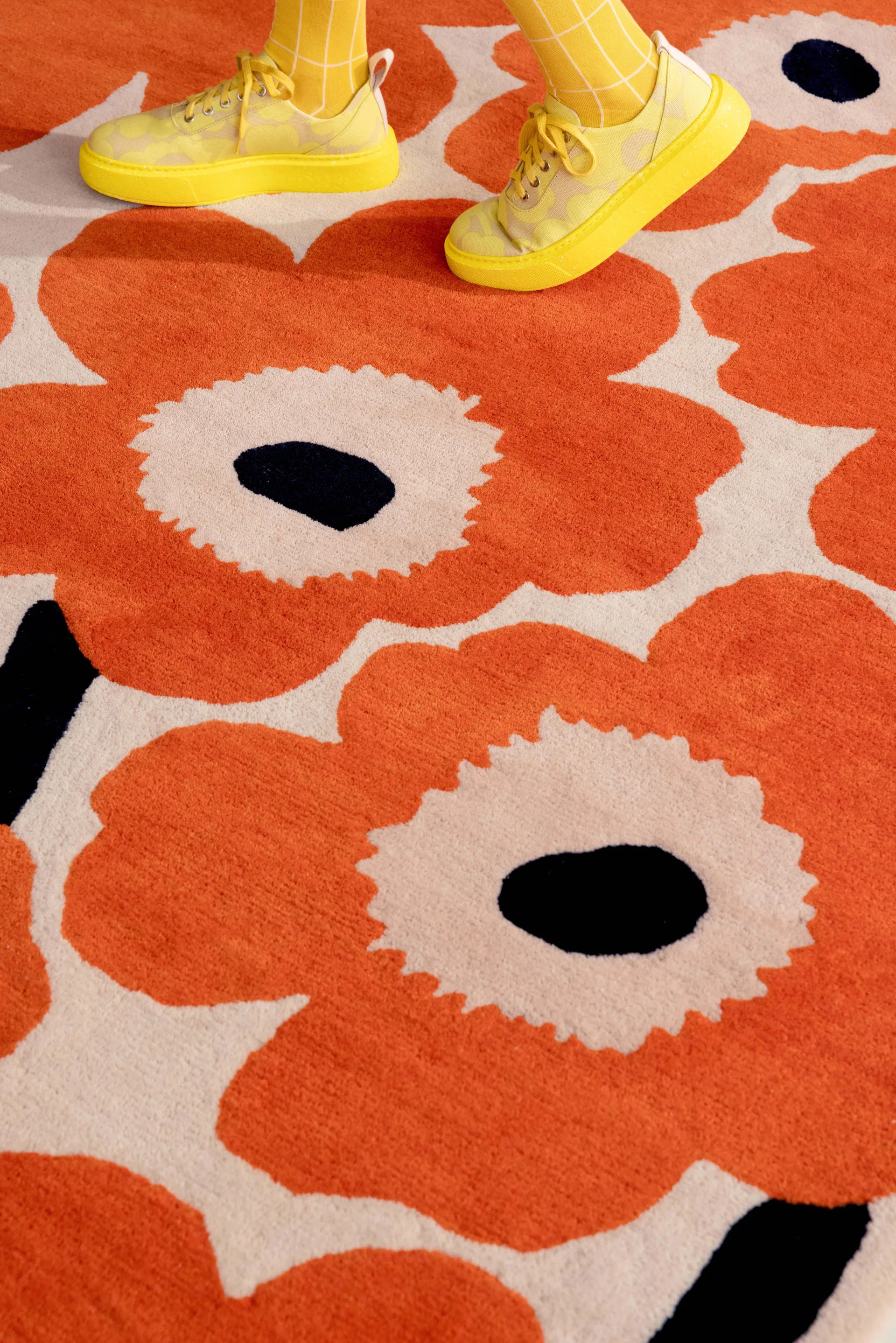 Unikko wollen vloerkleed, Orange Red, 200x280 cm Marimekko