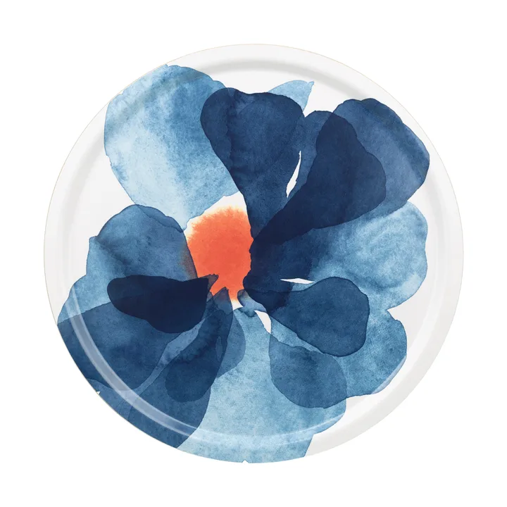 Valssi dienblad Ø46 cm - White-blue-orange - Marimekko
