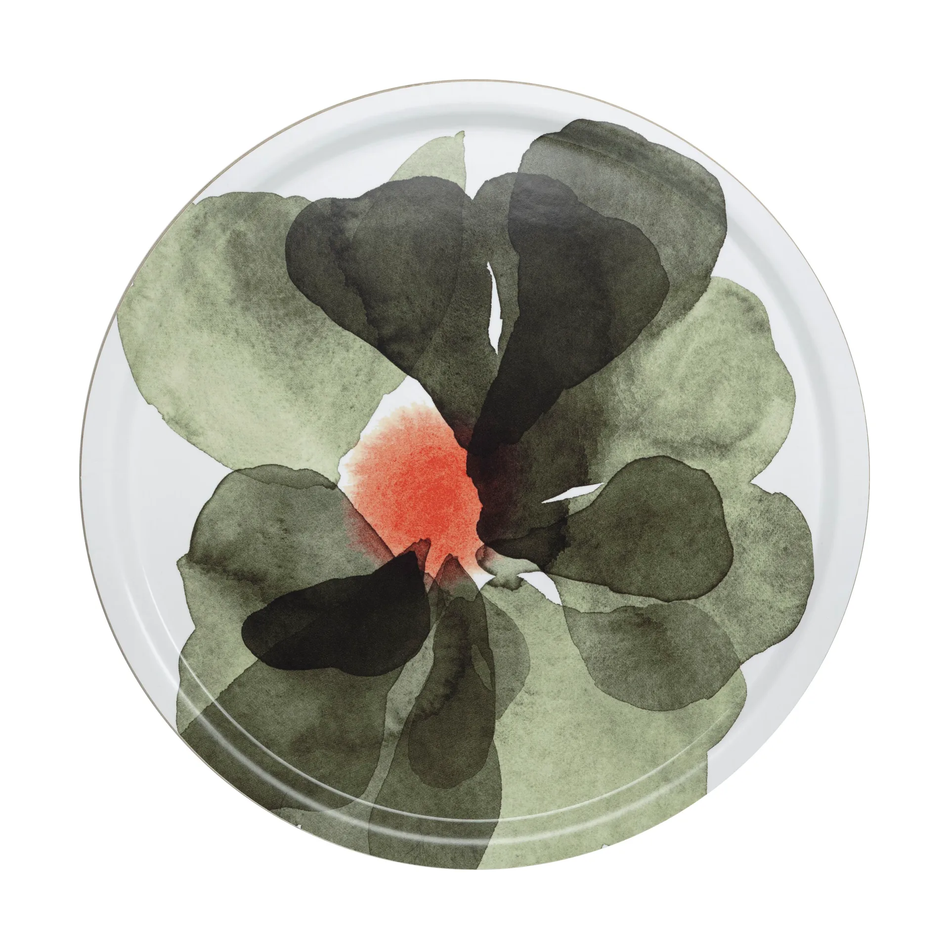 Valssi dienblad Ø46 cm, White-forest green-tomato red Marimekko