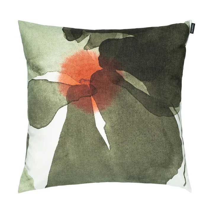 Valssi kussenhoes 50x50 cm - White-forest green-tomato red - Marimekko