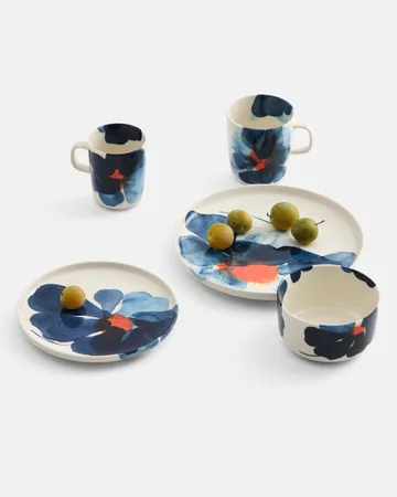 Valssi schaal 5 dl - White-blue-orange - Marimekko