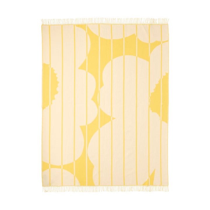 Vesi Unikko wollen plaid 140x180 cm - Spring yellow-ecru - Marimekko