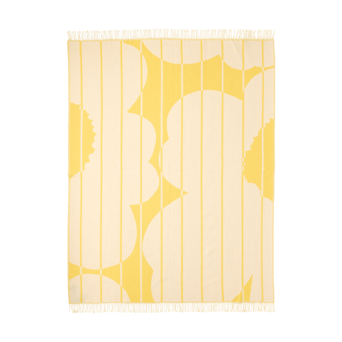 Marimekko Vesi Unikko wollen plaid 140x180 cm Spring yellow-ecru
