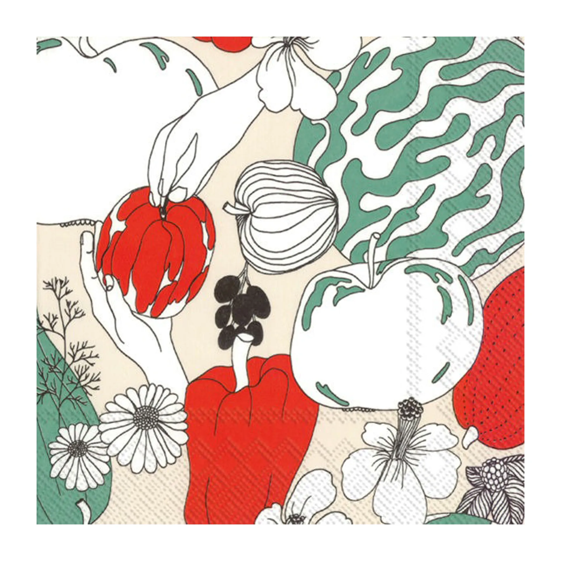 Vihannesmaa servet 33x33 cm 20-pack, Cream Marimekko