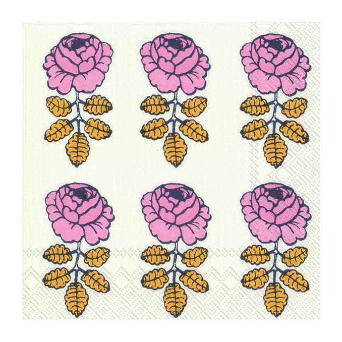 Vihkiruusu servet 33x33 cm 20-pack, Wit Marimekko