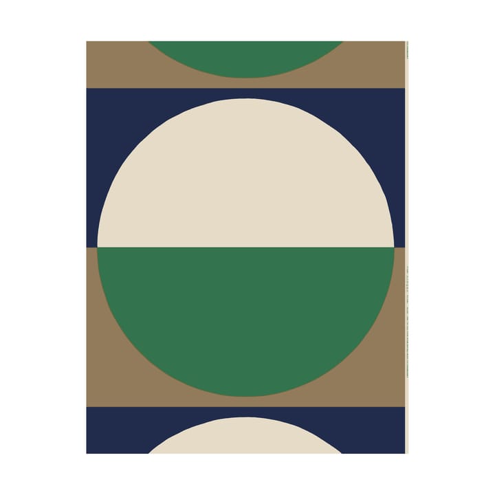 Viitta stof katoen-linnen - Green-off white-dark blue - Marimekko