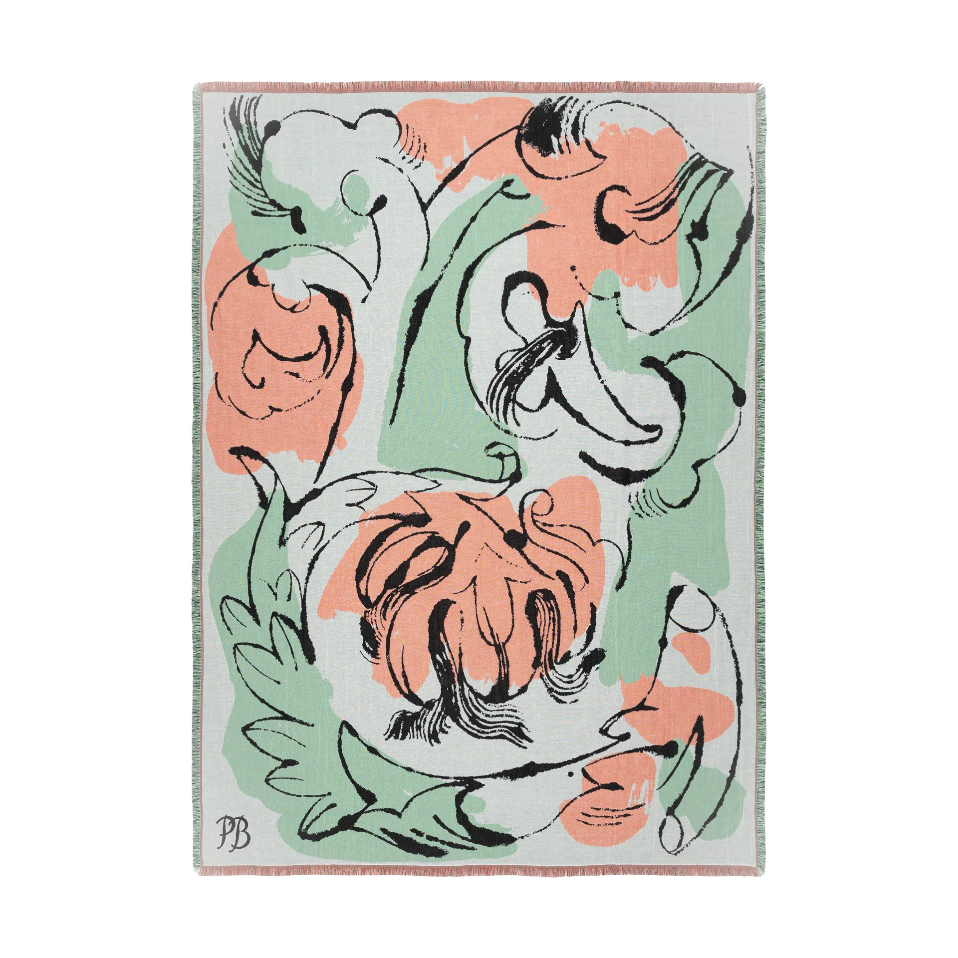 Vildstjälk plaid 130x180 cm, Offwhite-dark blue- orange-red Marimekko