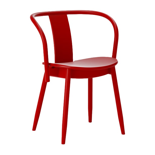 Massproductions Icha stoel Roodgelakt beukenhout | Scandinavisch Interieur | Stoelen | Rood