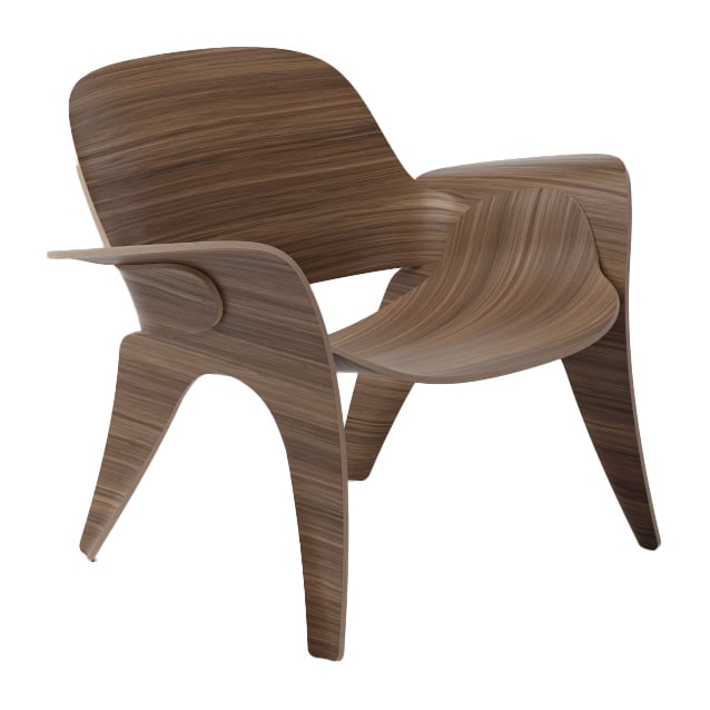 Massproductions Rose stoel Walnoot | Scandinavisch Interieur | Fauteuils, krukken & hockers | Bruin