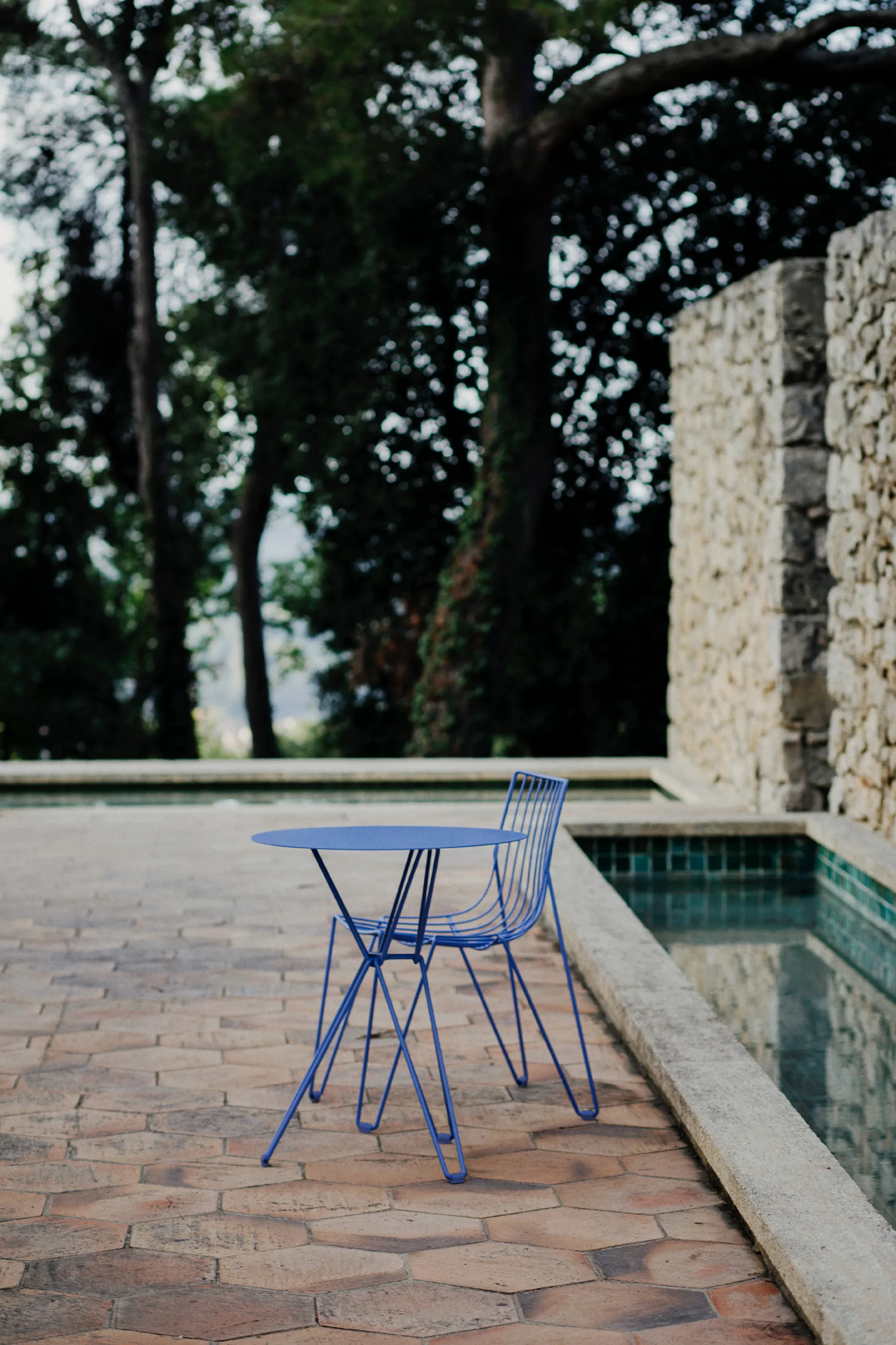 Tio cafétafel Ø60 cm, Overseas Blue Massproductions