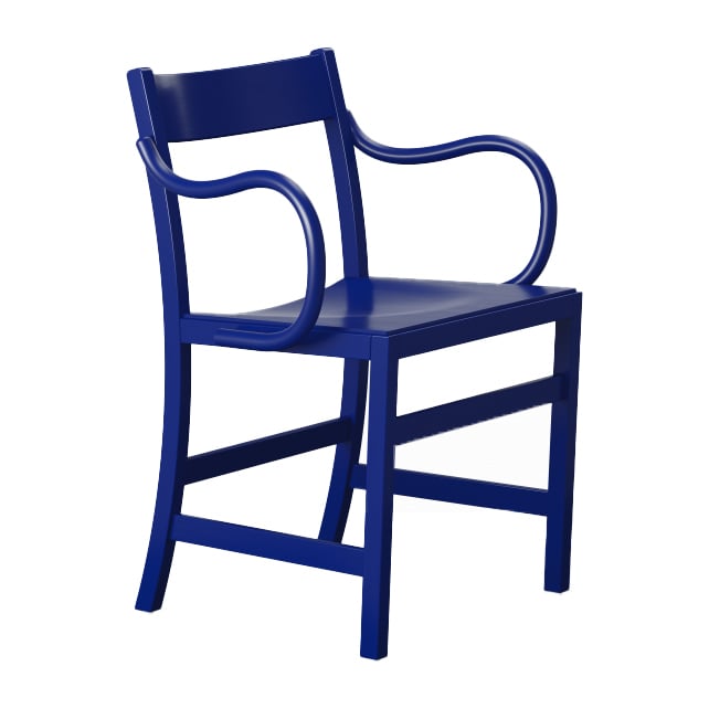 Massproductions Waiter XL fauteuil Blauwgelakt beukenhout