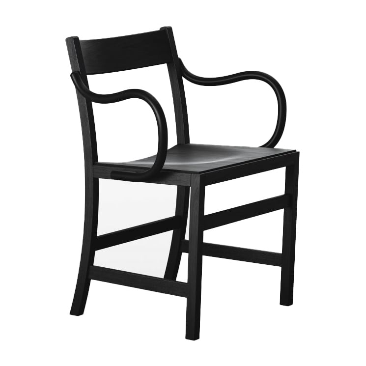 Massproductions Waiter XL fauteuil Zwartgebeitst beukenhout