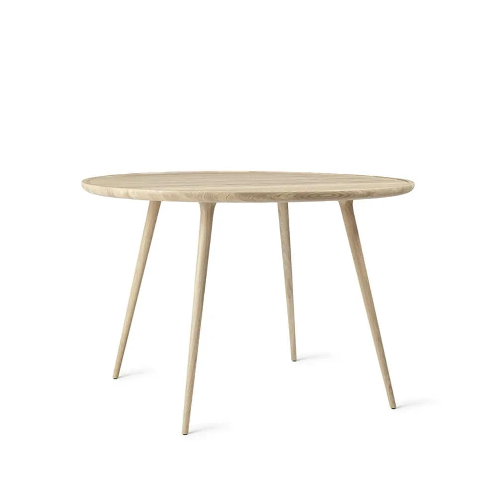Accent eettafel rond, eikenhout witgepigmenteerde matte lak, ø110 cm Mater