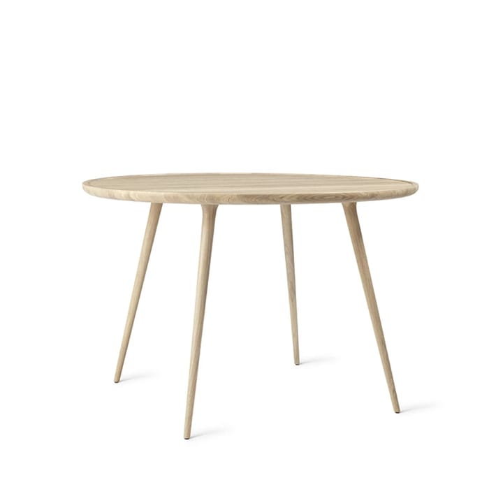 Accent eettafel rond - eikenhout witgepigmenteerde matte lak, ø110 cm - Mater