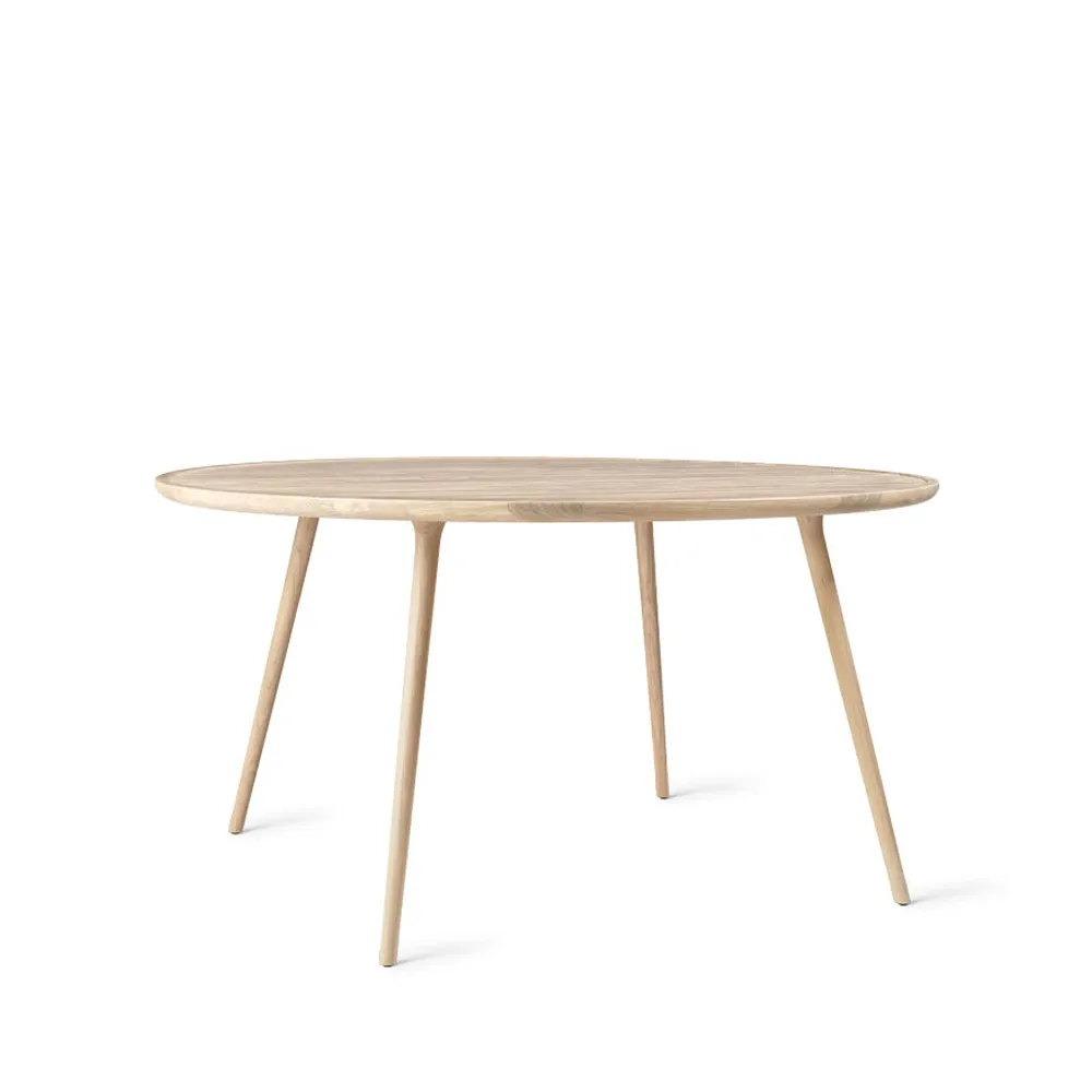 Accent eettafel rond, eikenhout witgepigmenteerde matte lak, ø140 cm Mater