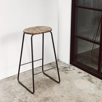 Earth barkruk - coffee, h.69, zwart stalen onderstel - Mater