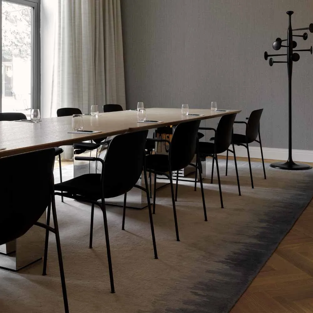 Nova Sea stoel met armleuningen, black, zwart stalen onderstel Mater