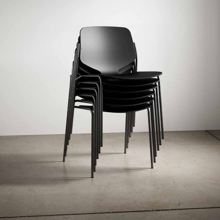 Nova Sea stoel - stof cura 60111 black, zwart stalen onderstel - Mater