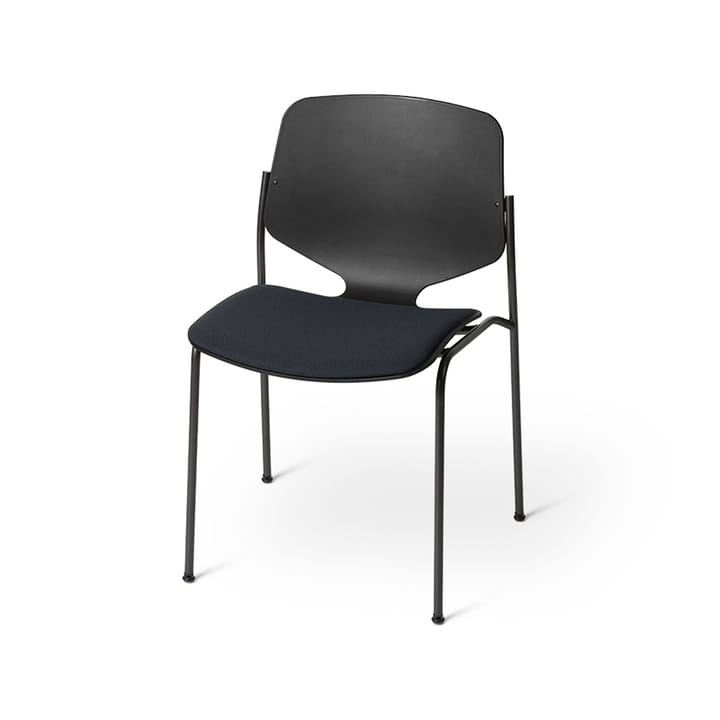 Nova Sea stoel - stof cura 60111 black, zwart stalen onderstel - Mater