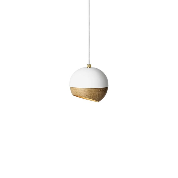 Ray hanglamp - white, small- eikenhouten detail op de kap - Mater