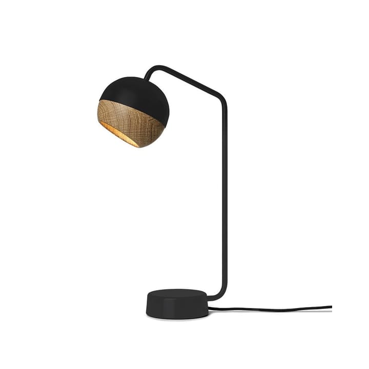 Ray tafellamp - black, eikenhouten detail op de kap - Mater