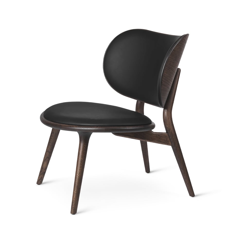 Mater The Lounge Chair loungestoel leer black, sirka grey onderstel
