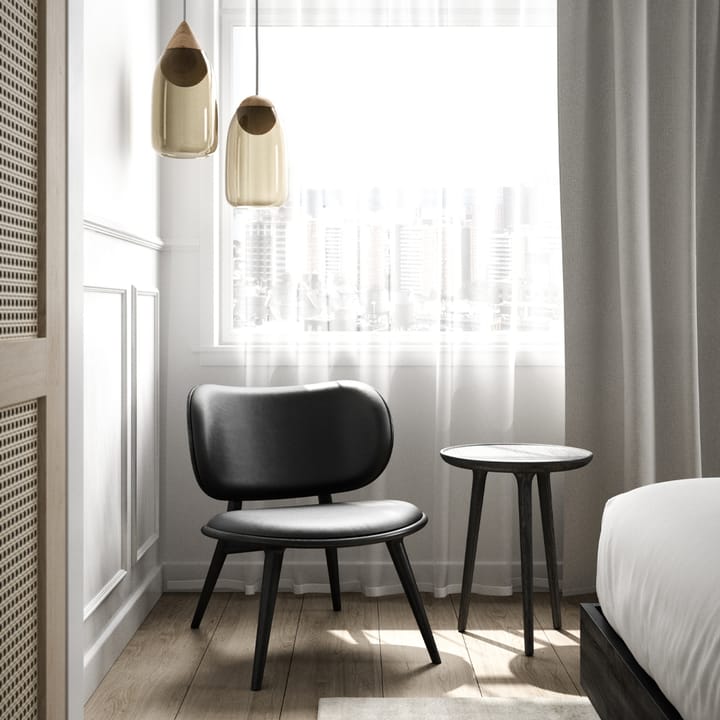 The Lounge Chair loungestoel, leer black, sirka grey onderstel Mater