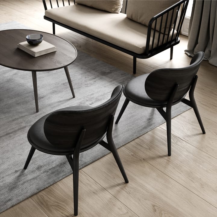 The Lounge Chair loungestoel - leer black, sirka grey onderstel - Mater