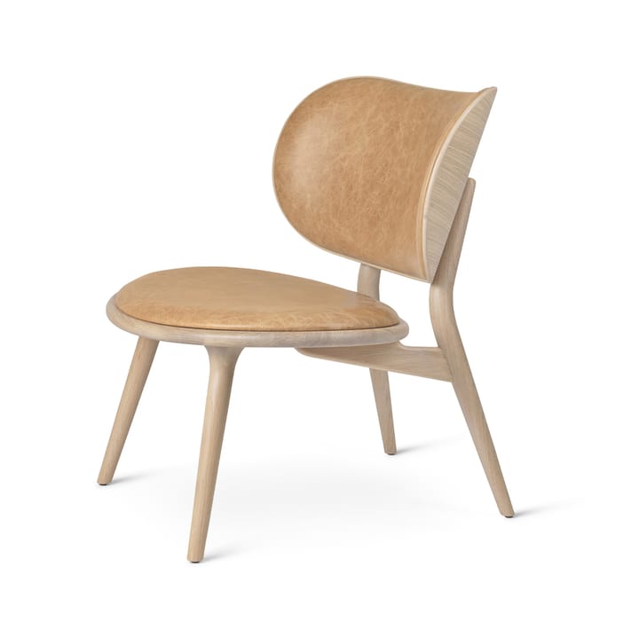 The Lounge Chair loungestoel - leer natural, matgelakt eikenhouten onderstel - Mater