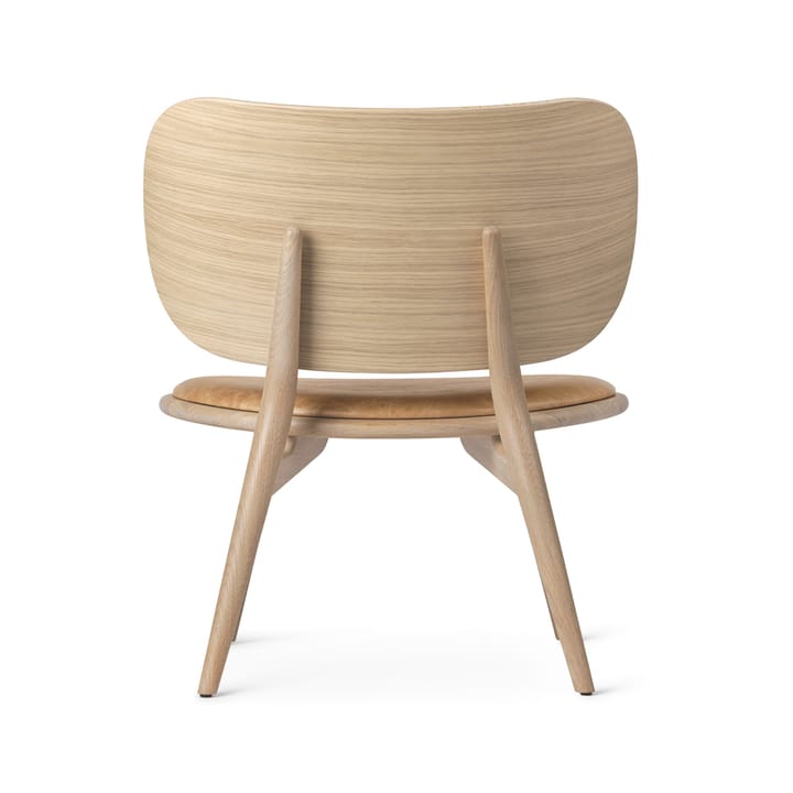 The Lounge Chair loungestoel, leer natural, matgelakt eikenhouten onderstel Mater